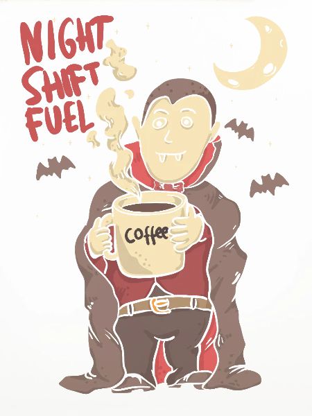 night shift fuell - draculla coffee