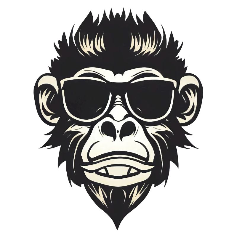 Cool monkey avec des lunettes de soleil - Rock and Roll