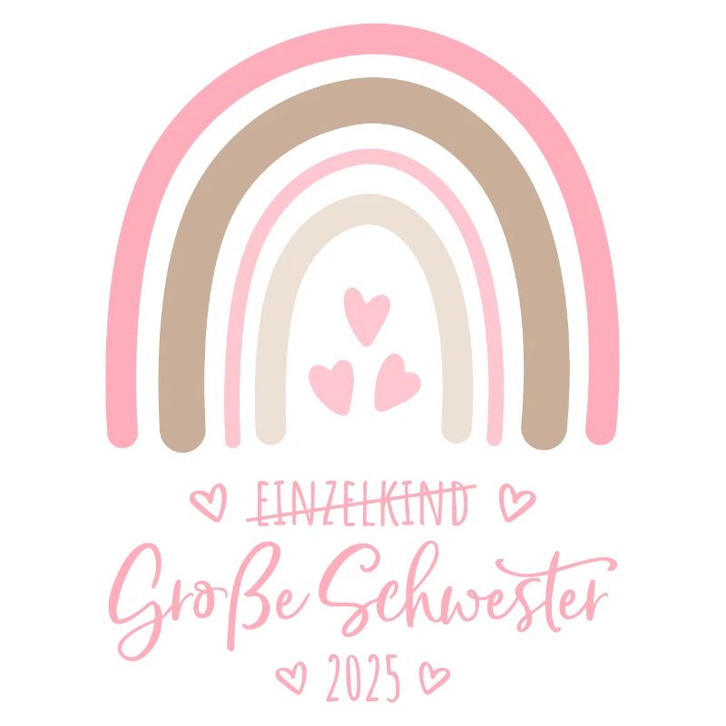 Boho Regenbogen Einzelkind Große Schwester 2025