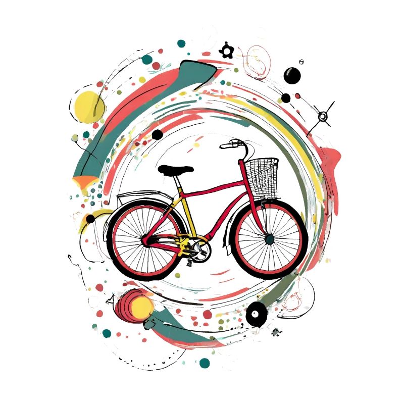 Illustration de vélo avec des éléments abstraits
