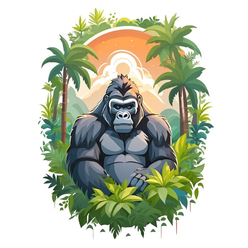 Gorille dans la jungle
