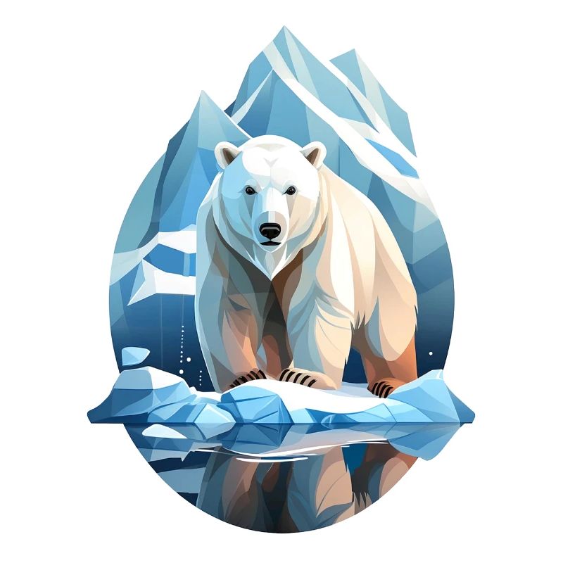 Polar bear between and snow – climate change