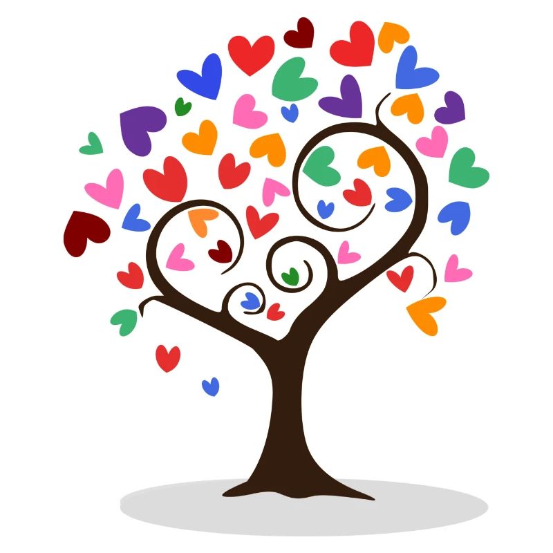 Tree with hearts Valentine's Day gift Love tree