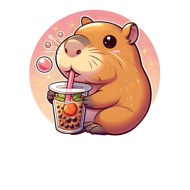 Capybara genießt Bubble Tea