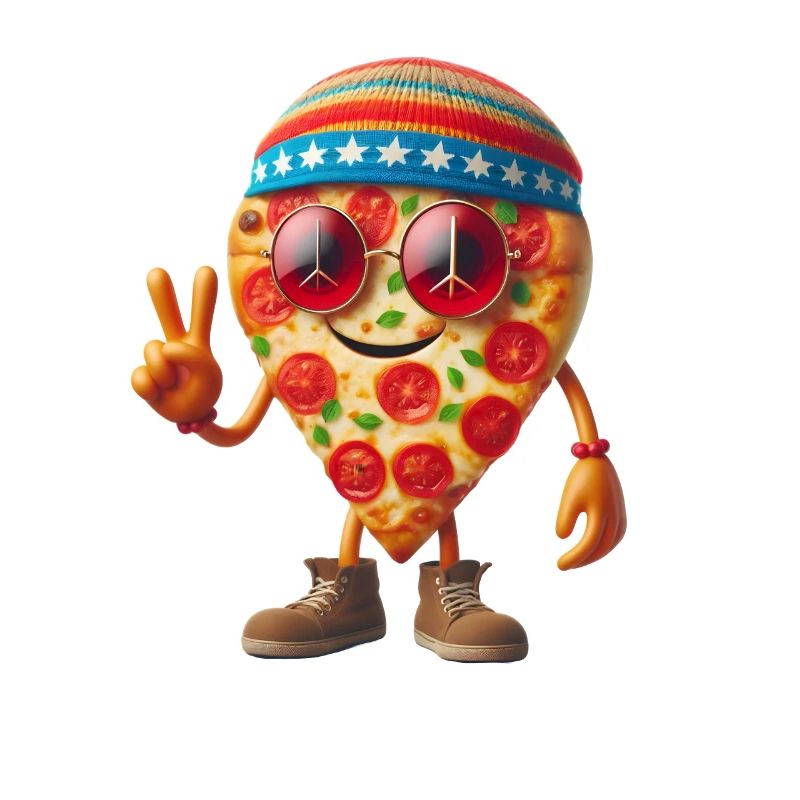 Hippie Pizza mit Peace-Zeichen