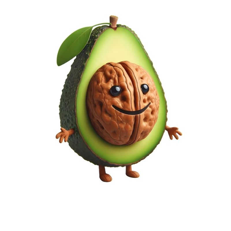 Cute avocado with walnut kernel!