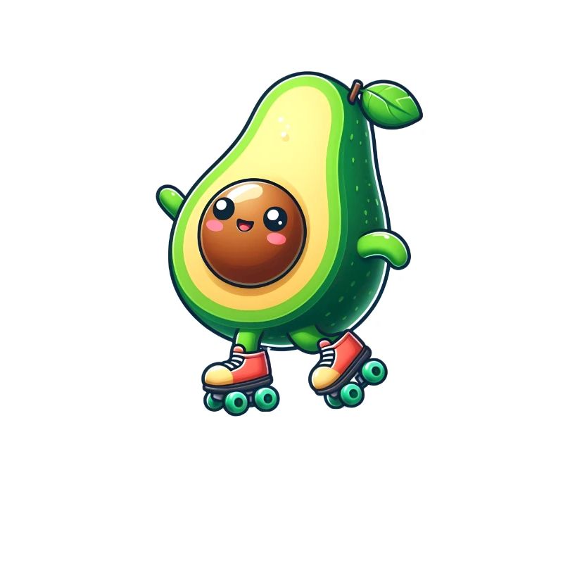 Avocado on roller skates