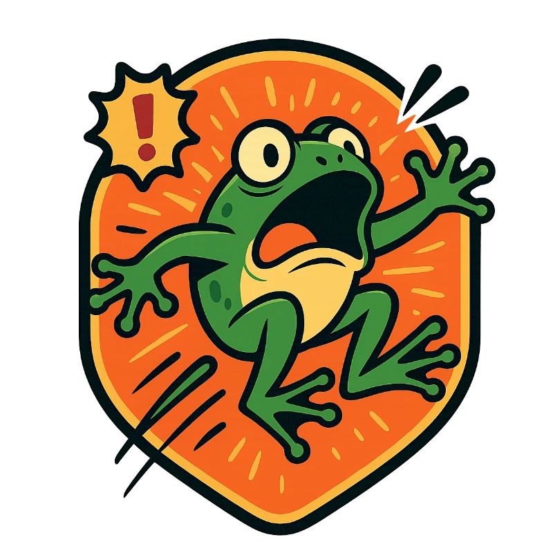 Badge Panic Frog