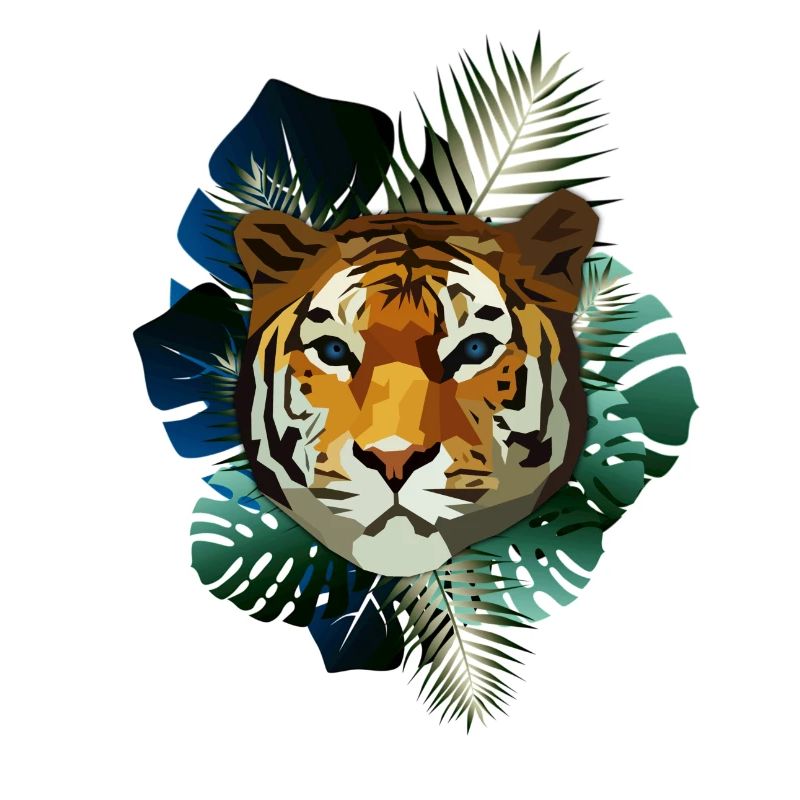 poly tiger jungle blue-isch