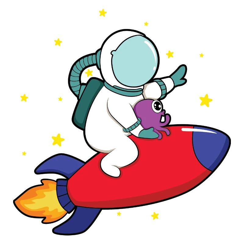 Astronaut auf Rakete