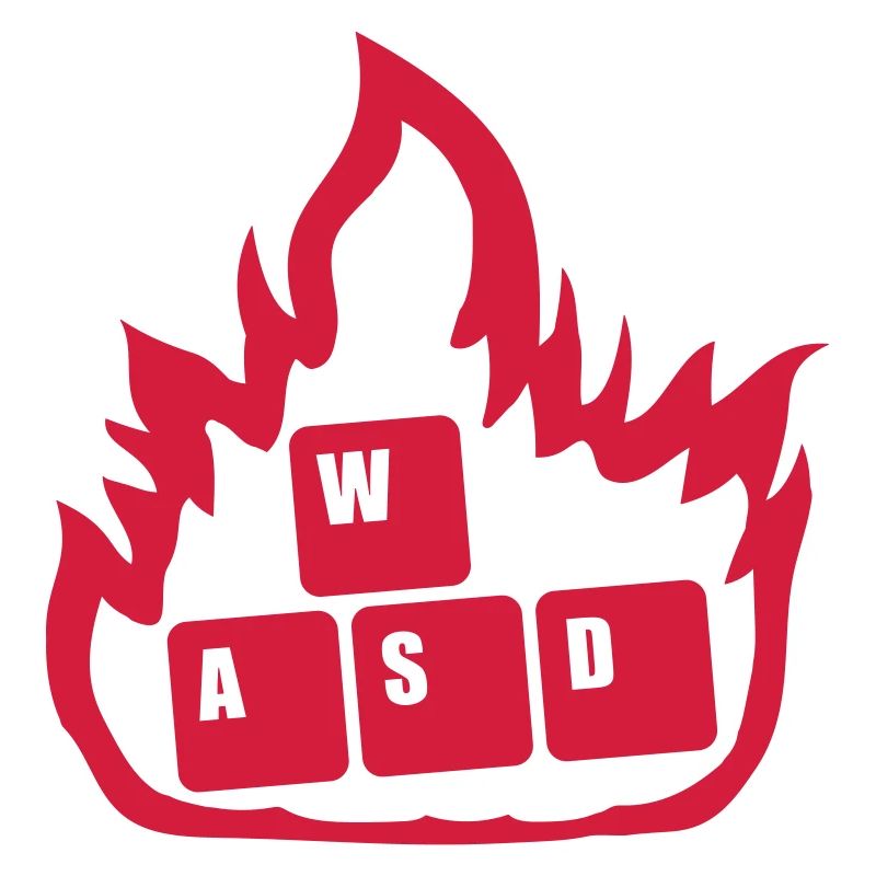 Flammen Nerd Computer WASD