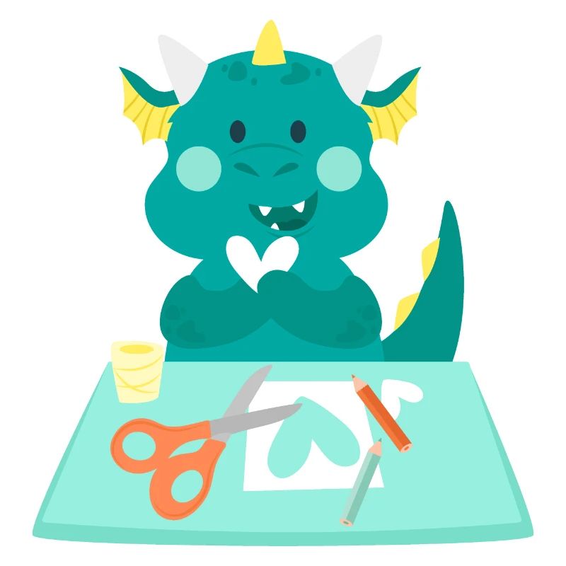 Drache an einer Handwerksstation