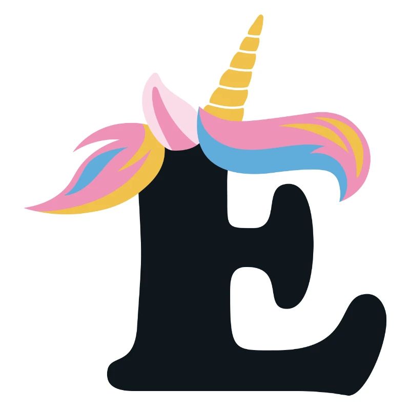 Einhorn-Buchstabe Regenbogenstyle "E" | be unique