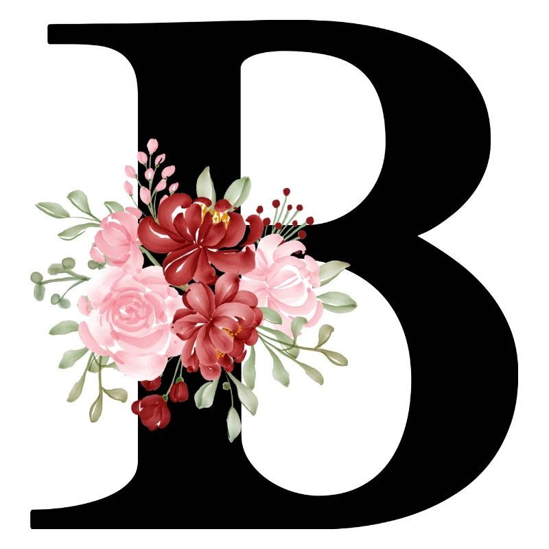Roter Blumenbuchstabe B