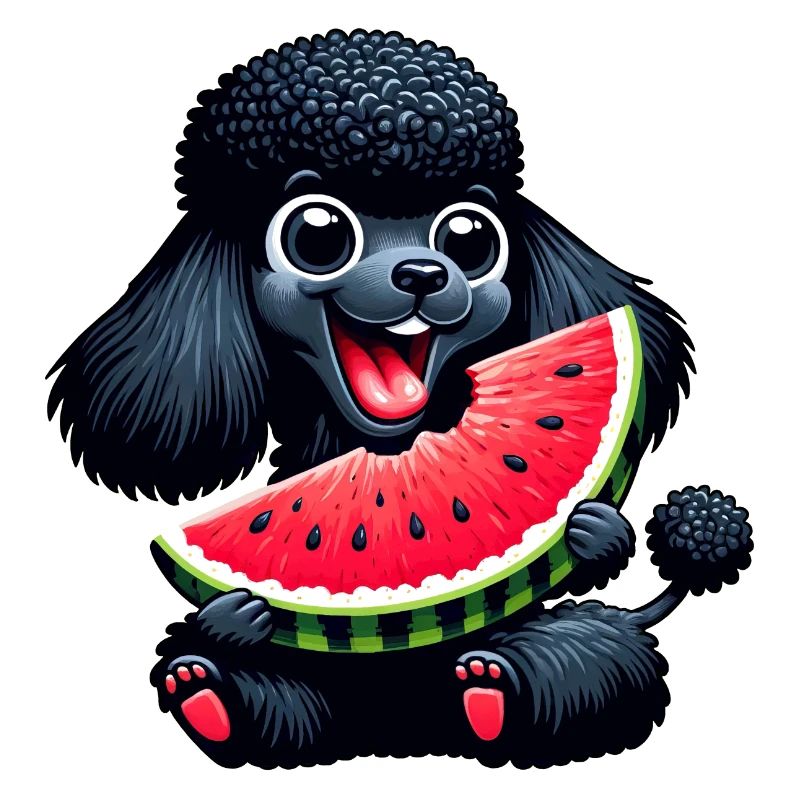 Caniche avec un design d’été de pastèque