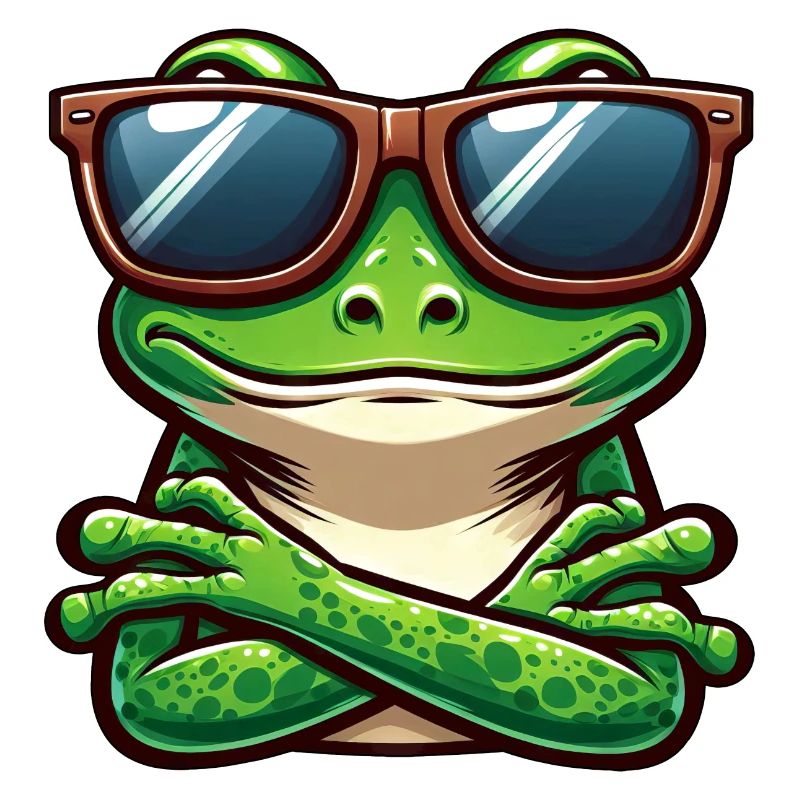 Cool Frog Toad Toad Sunglasses Cartoon