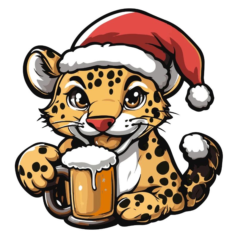 Leopard Weihnachten Bier