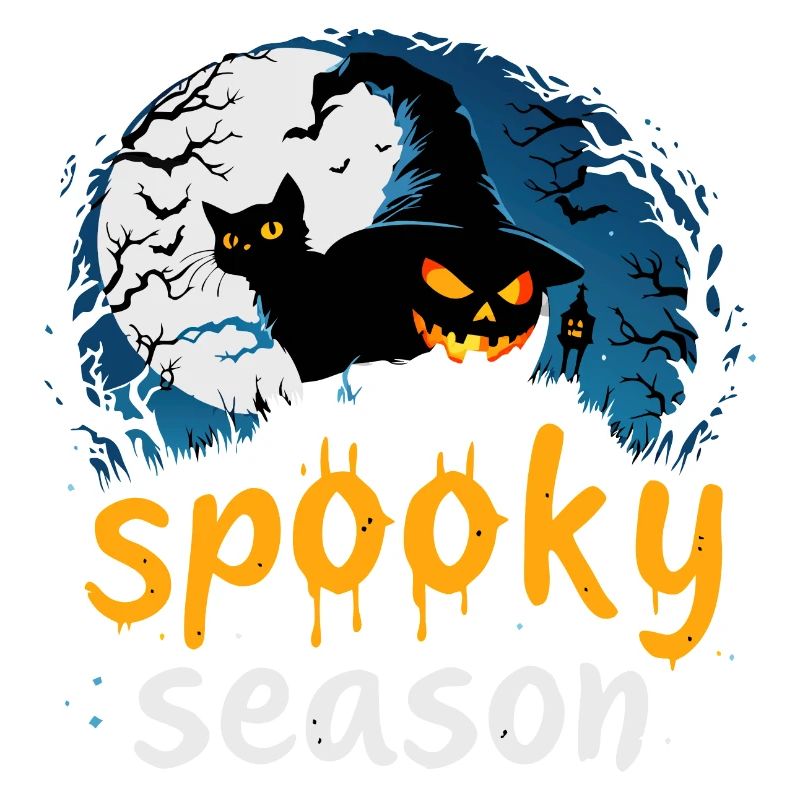 Conception d’Halloween pour la saison effrayante – Sorcière, chat et jack