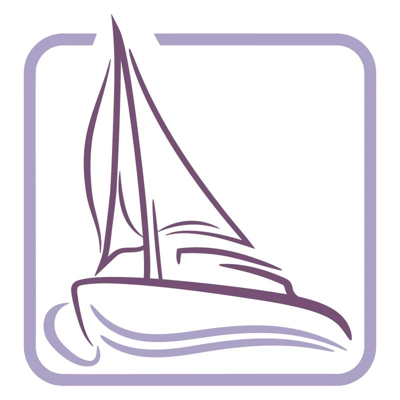 Sailing Logo Icon Square Sailboat Ship