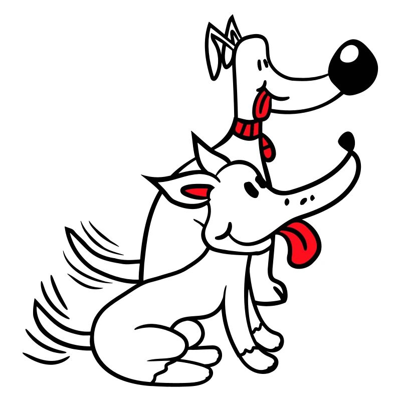 2 chiens équipe deux amis queue wiggle équipage