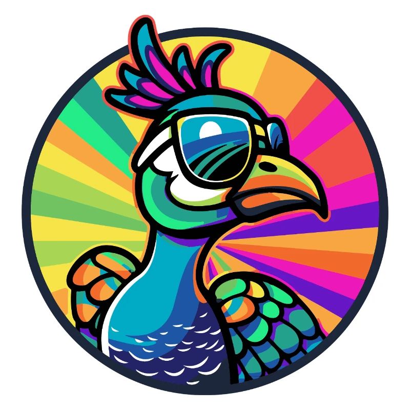 Peacock Bird Comic Cool