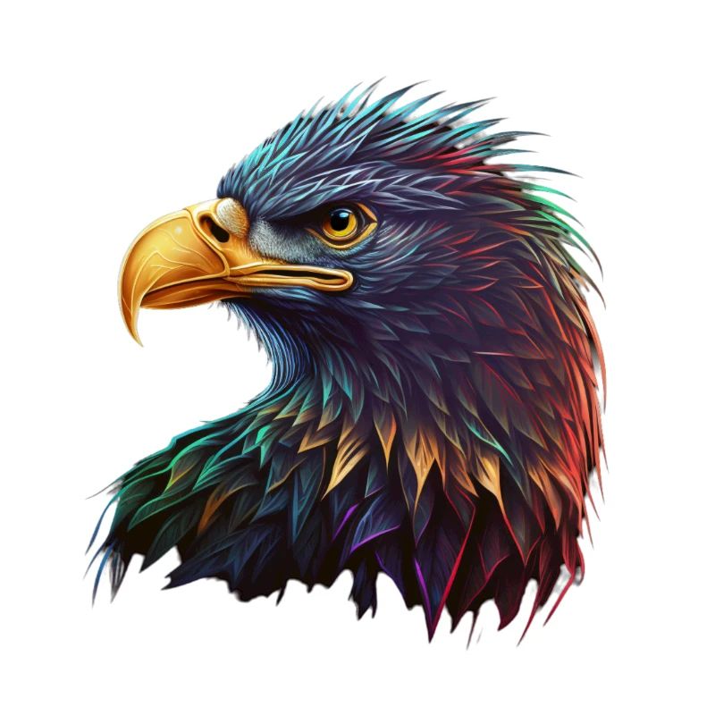 EAGLE LOOKING LEFT - MULTIPLE COLORS