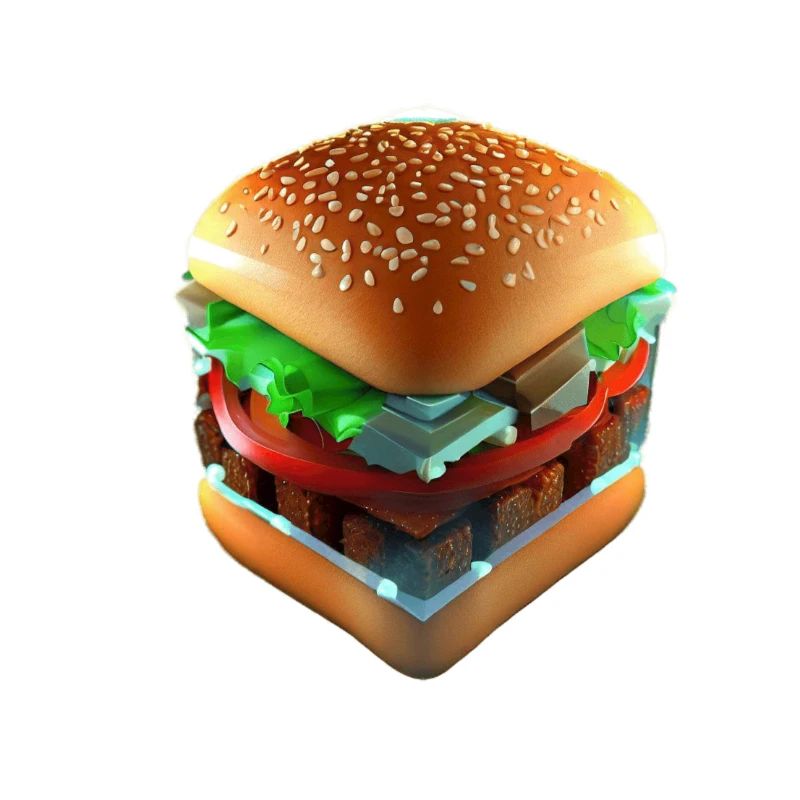 Hamburger Lover 3D Cube