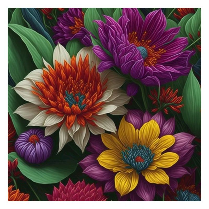 multiple flower patern exotic