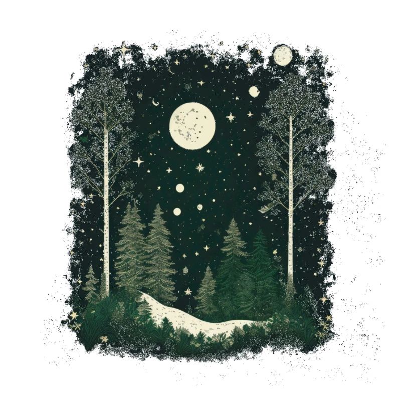 Wald bei Vollmond