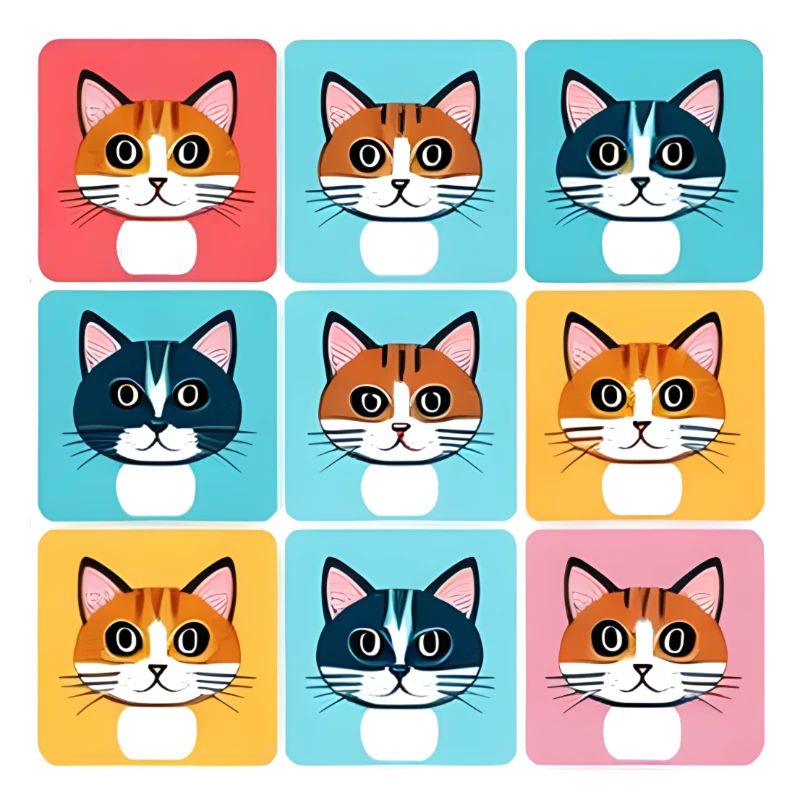 Motif de couleur de chat mignon