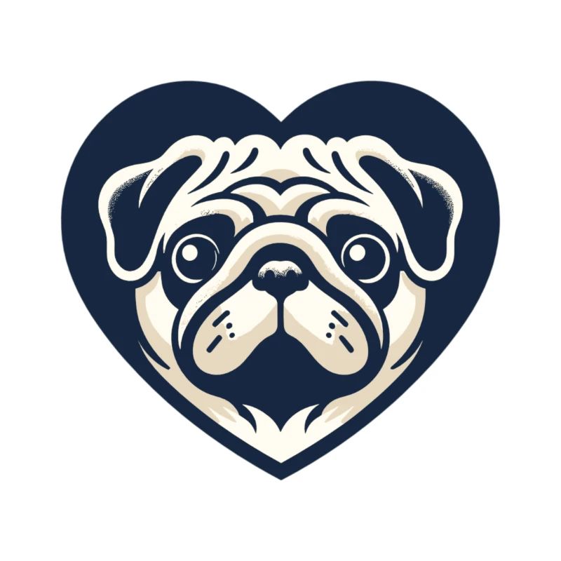 Mops im Herzen