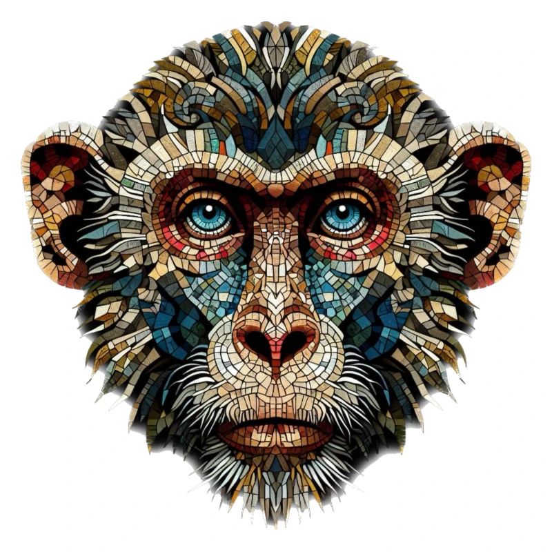 Affe im Mosaik-Stil