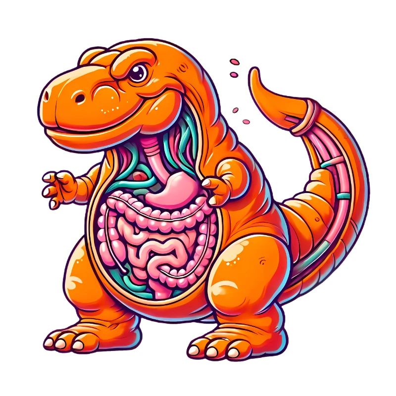 Conception de dessin animé drôle d’anatomie TRex