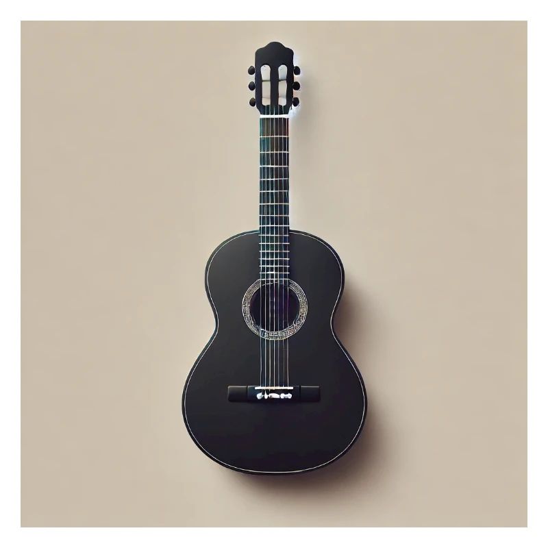 Black guitar with minimalist design