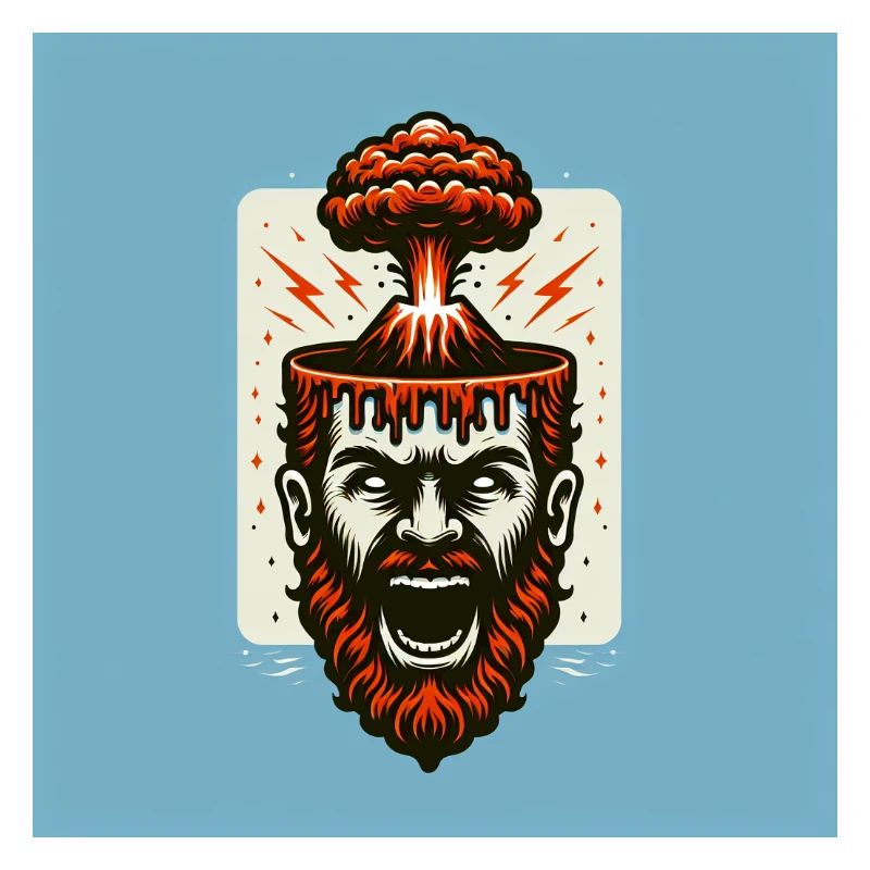 Design eines explodierenden Vulkankopfes