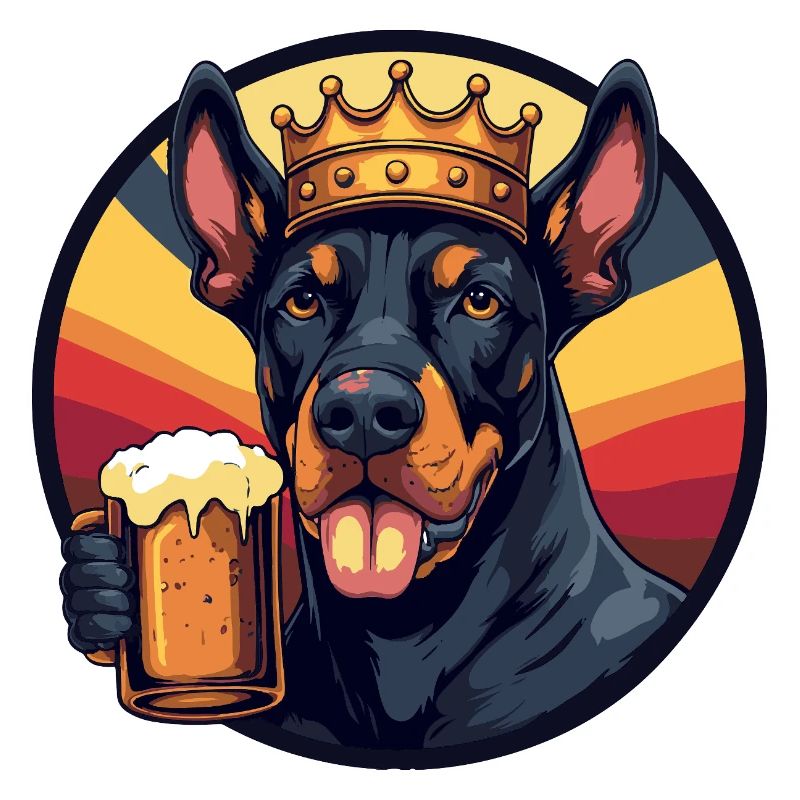 Dobermann Hund Bier