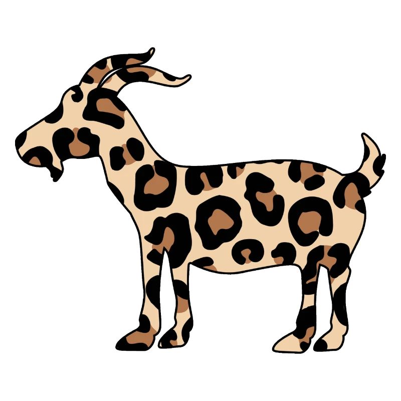 goat in leopard pattern crazy organic goat