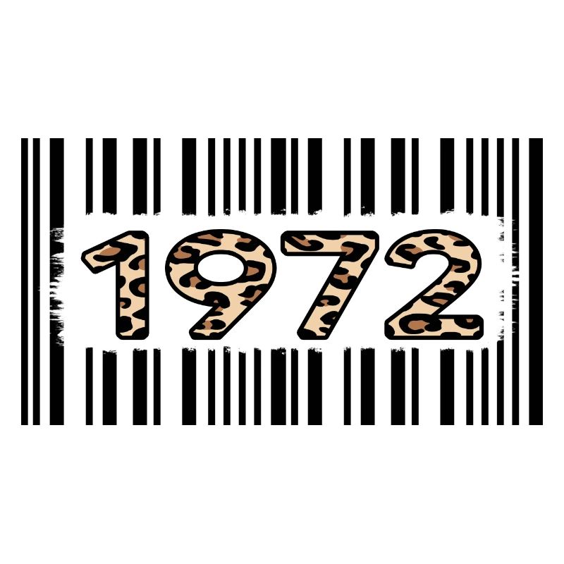 1972 anniversaire 50 ans code-barres léopard