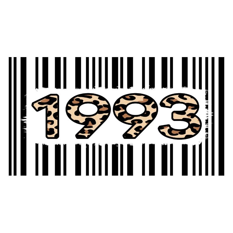 1993 birthday 29 years anniversary barcode leopard