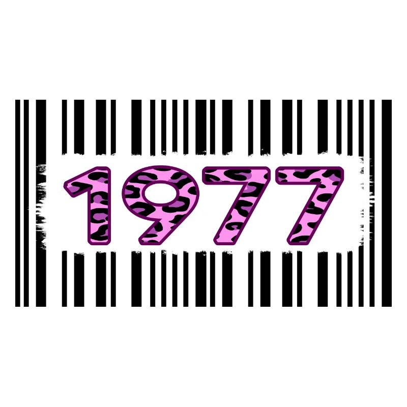 1977 Birthday unique pink leopard barcode