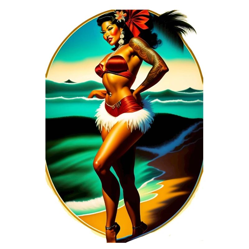 Hula Babe am Strand