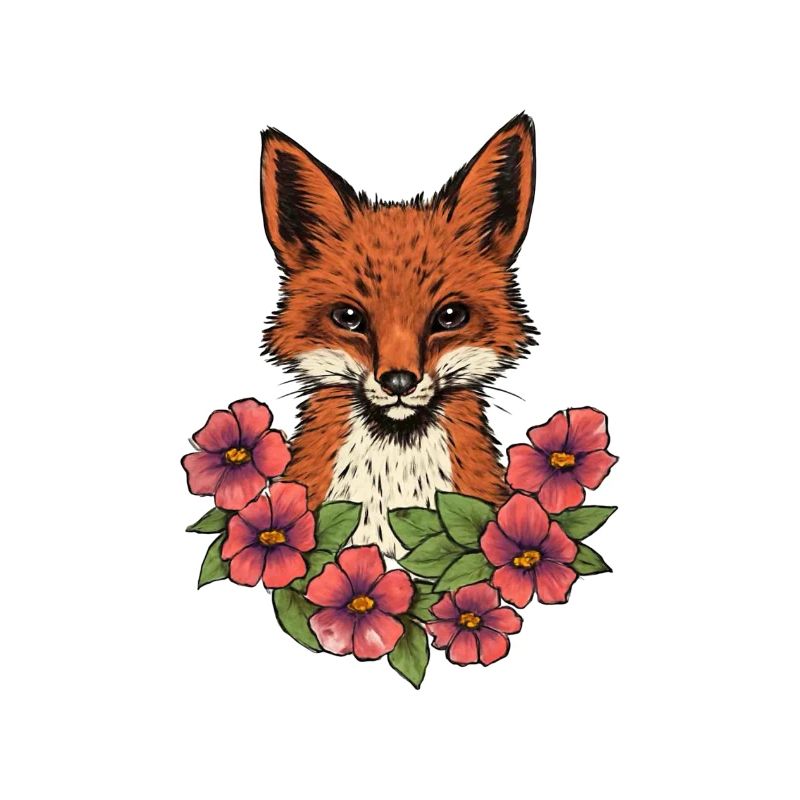 Fuchs in Blumen