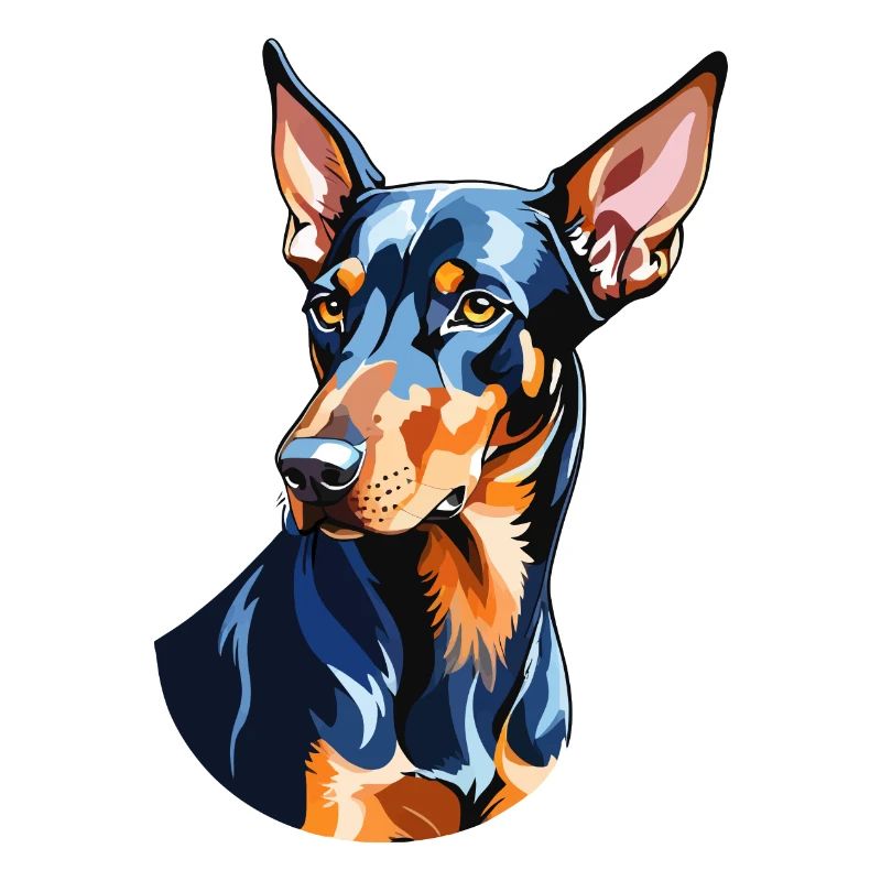 Dobermann Wasserfarben
