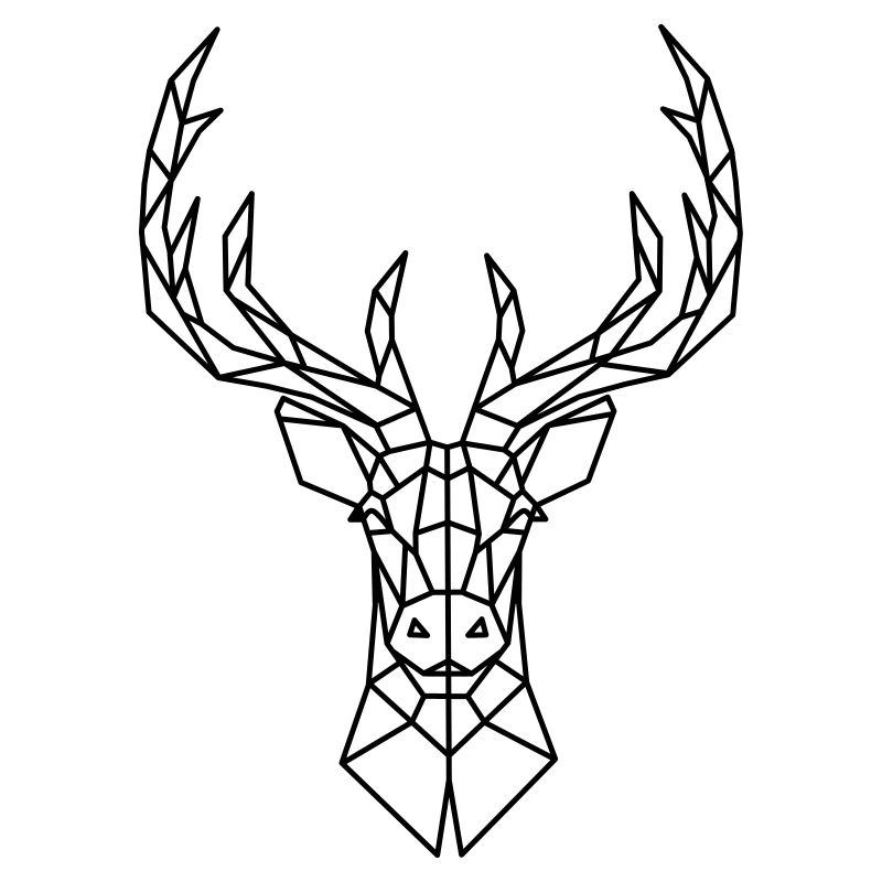 Deer antler deer head gift nature geometry
