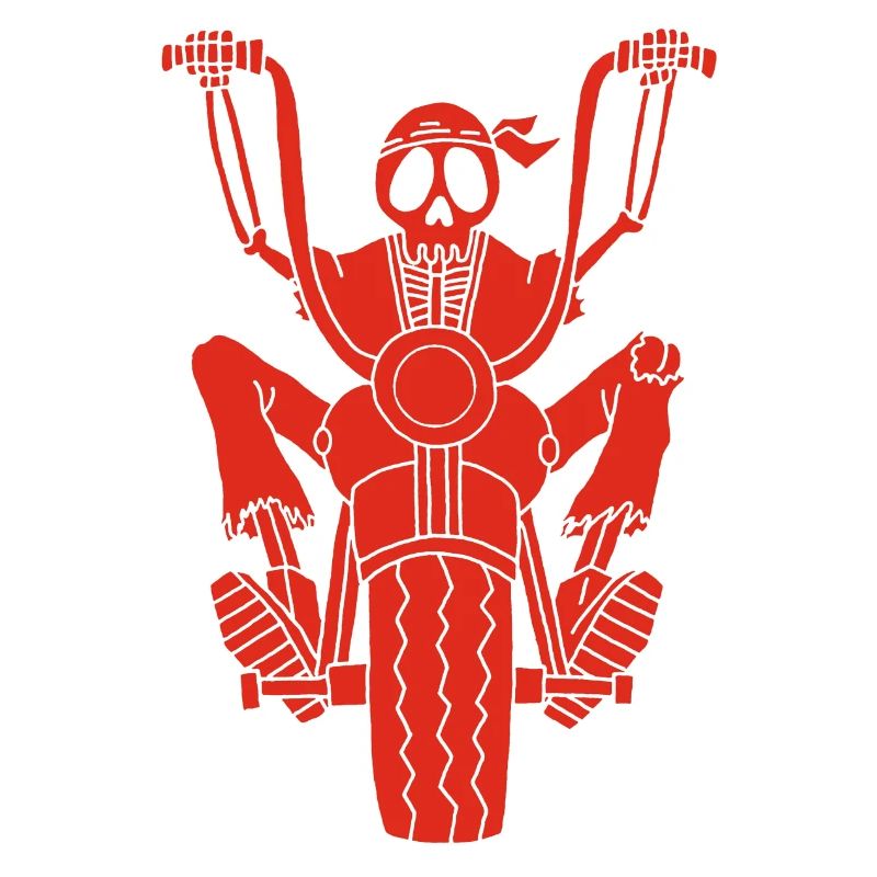 Red biker skeleton