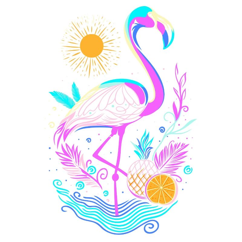 Flamingo Ananas Früchte