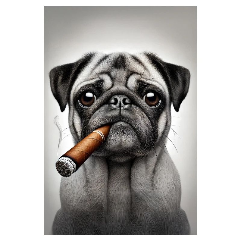 Mops mit Zigarre