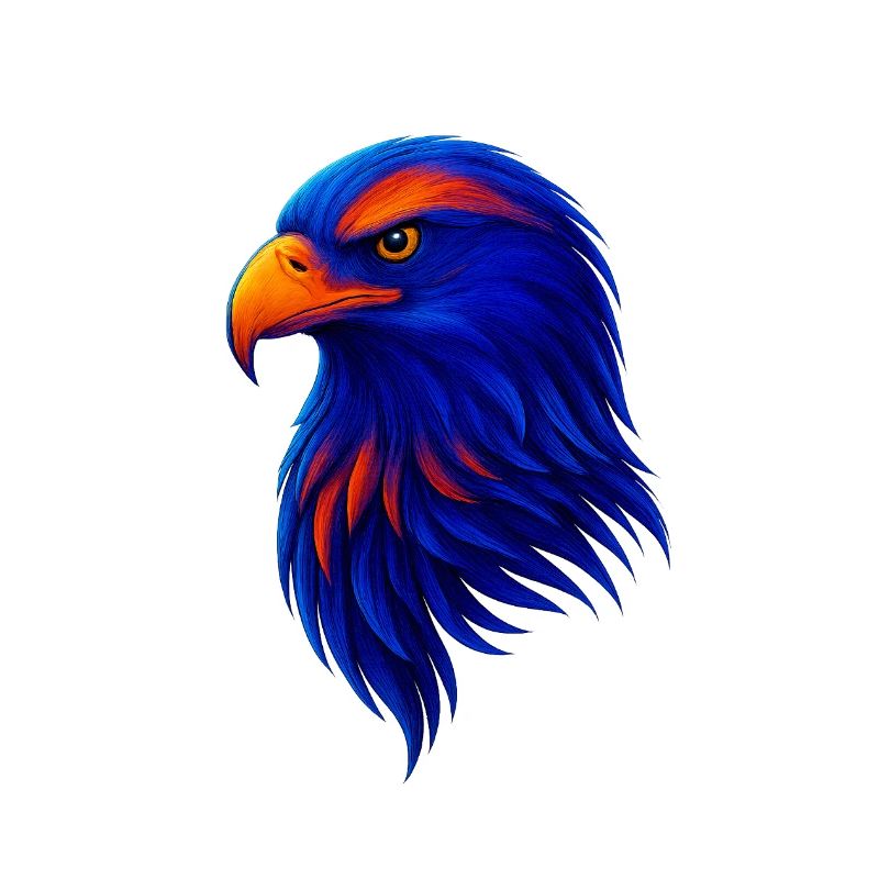 Colored eagle in neon style