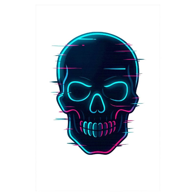 Neon Cyber Skull Design