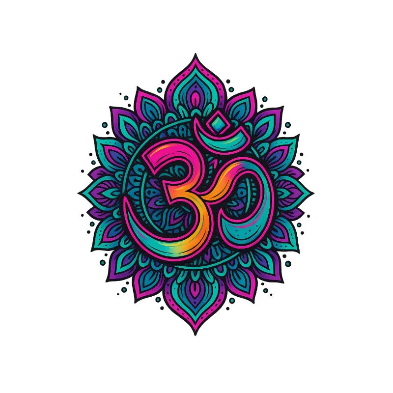 Psychedelisches Om Goa Mandala